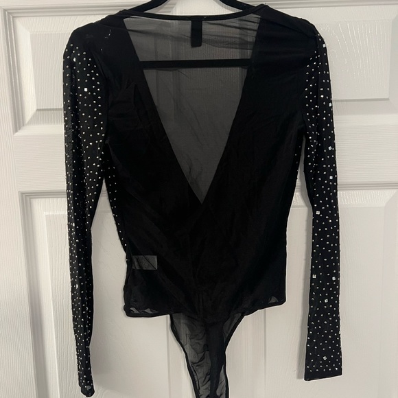 Large Windsor black bedazzled sparkly bodysuit. - Picture 4 of 4